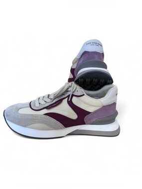 Sam Edelman Urie Lace Up Sneaker Platform Cream Burgundy Size 8